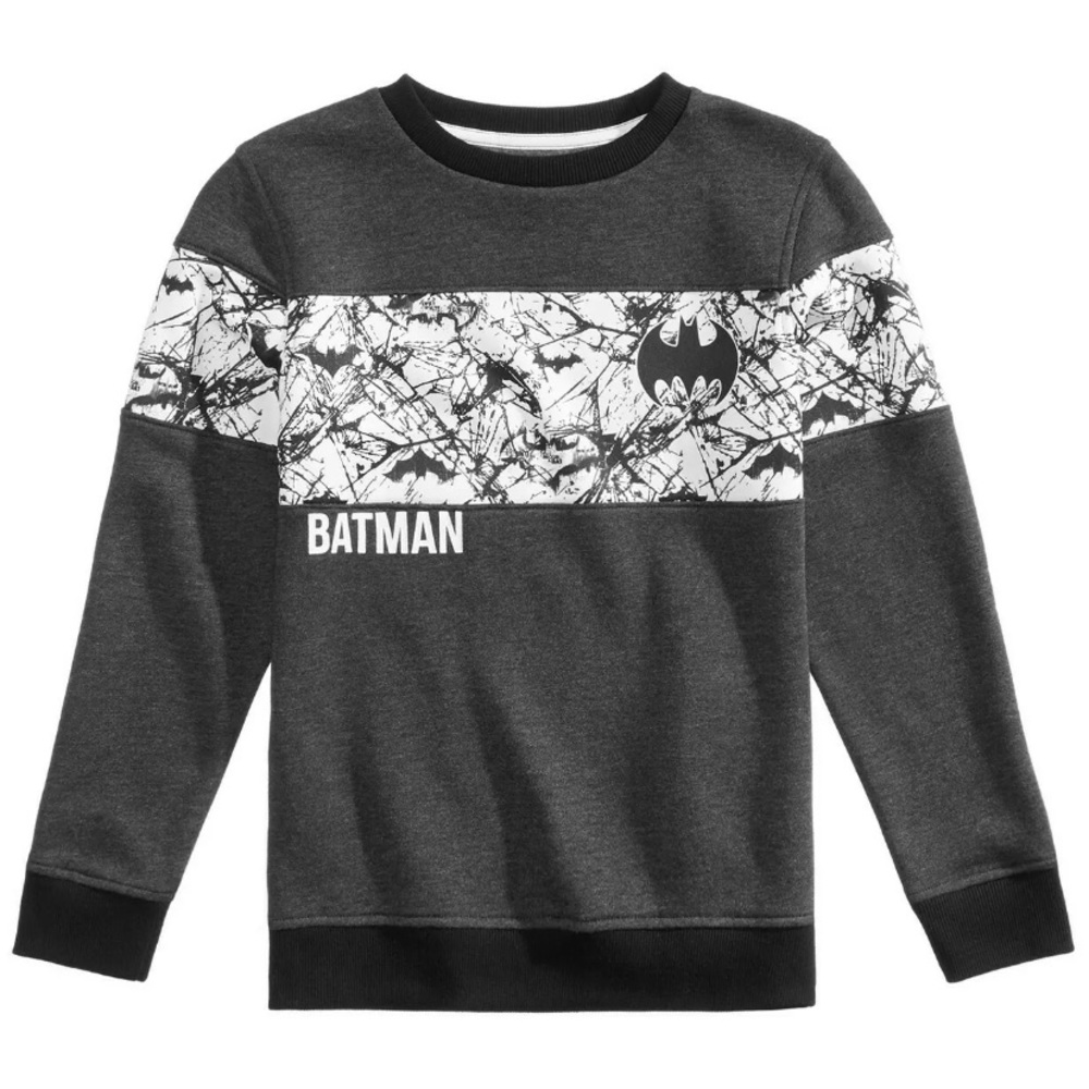 DC Comics Batman Boys Size Large 10/12 Charcoal Gray Graphic Sweatshirt